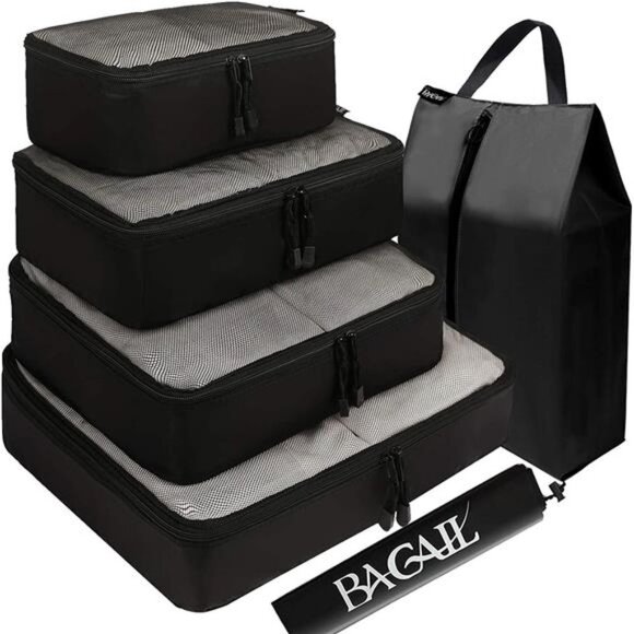 6 Set Packing Cubes,Travel Luggage Packing Organizers with Laundry Bag - Picture 1 of 6